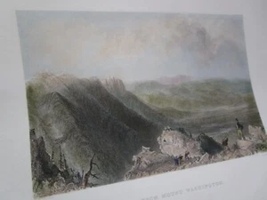 View Mt Mount MT Washington Antique Engraving Hand Colored New Hampshire NH - Picture 1 of 7