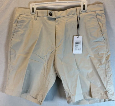 Шорты-чино REISS Wicket из хлопковой смеси, плоские спереди классические каменные размер 36, новые с этикетками - Изображение 1 из 4