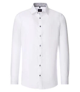 VENTI Herren Businesshemd Body Fit Kent-Kragen Langarm Struktur Weiß - Picture 1 of 3