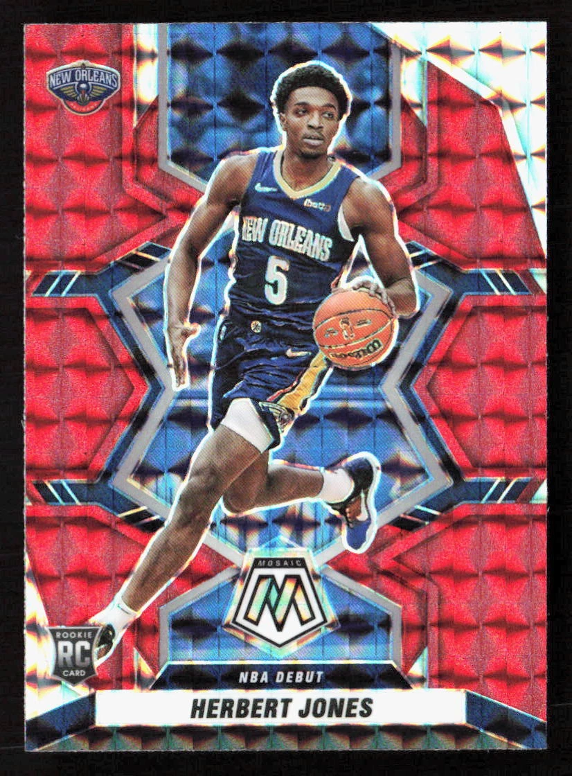 2021-22 Panini Mosaic Herbert Jones Red Mosaic Prizm Rookie RC #280 Pelicans