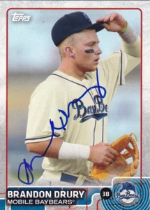 BRANDON DRURY MOBILE BAY BEARS SIGNED CARD DIAMONDBACKS METS PADRES REDS YANKEES - Picture 1 of 1