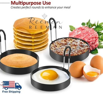 鸡蛋戒指不锈钢鸡蛋烹饪戒指煎饼模具煎炸2包 — 第 1/4 张图片