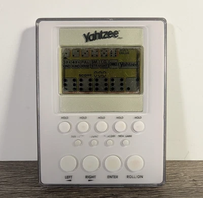 2007 Yahtzee 手持白色电子骰子游戏 Parker Brothers 测试超薄 — 第 1/4 张图片