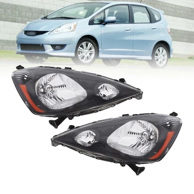 Faros halógenos para Honda FIT 2009-2014 carcasa negra lado izquierdo+derecho Foto 1 de 4