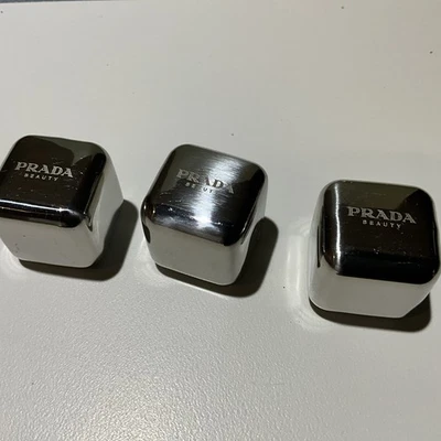 3  Reusable Stainless Steel Whiskey Balls – PRADA Metal Ice Cubes - Image 1 of 4