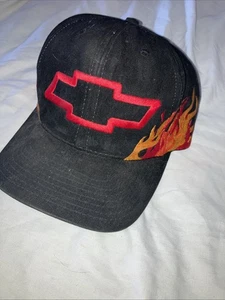 Vintage Y2K Chevy Baseballmütze bestickt Flammen Riemen hinten verstellbar - Bild 1 von 5