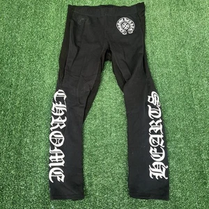 Chrome Hearts Leggings Women Small Black Old English Horseshoe Designer Spellout - Picture 1 of 13