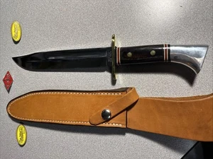 Western Knife W46-8 New With Black/Rosewood Handle With Sheath Beautiful Knife - Picture 1 of 11