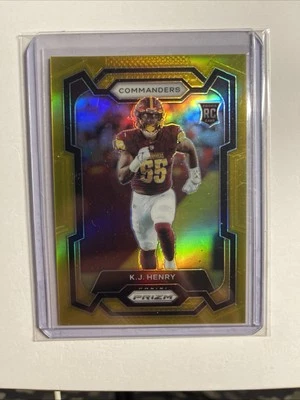 2023 Panini Prizm K.J. Henry True Gold RC /10 Washington Commanders - Image 1 of 2