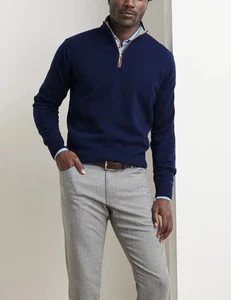 PETER MILLAR Crown Artisan Crafted Cashmere Flex Quarter-Zip Sweater Sz 2XL $695 - Picture 1 of 12