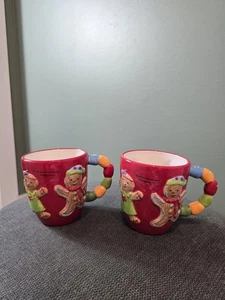 Lot of 2 | St. Nicholas Square Sugar and Spice Mugs Gingerbread Men and Women - Picture 1 of 10