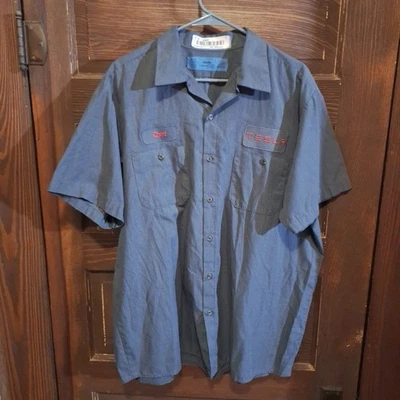 Camisa de trabajo Tesla Facilities Comfort Flex para hombre XL azul uniforme manga corta  Foto 1 de 4