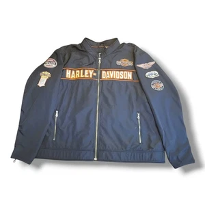 Chaqueta informal Harley-Davidson para hombre 3XL negra cremallera completa baja marcha nailon 98533-13VM - Imagen 1 de 14