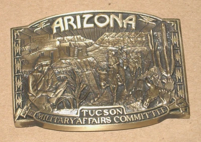美国空军-戴维斯·蒙丹空军基地亚利桑那-黄铜皮带扣军事事务 Brg. Gen L Keith 完好! — 第 1/2 张图片