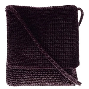 Bolso Bandolera The Sak Granate Púrpura Tejido Mini Crochet Solapa - Imagen 1 de 6