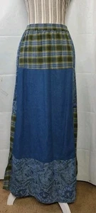 Gonna denim Sun River patchwork piccola cotone core maxi elastico in vita vintage - Foto 1 di 8
