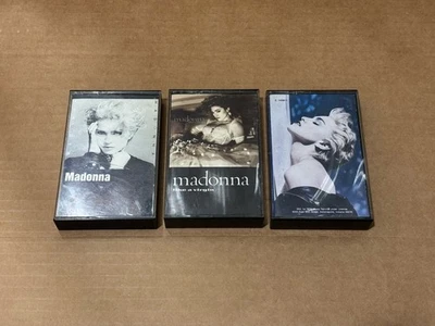 Madonna 3 Cassette Lot Self-Titled Like a Virgin True Blue Tested Working OG - Image 1 of 4