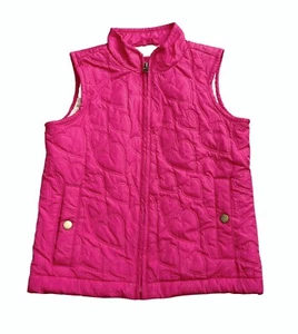 GAP KIDS Girls Size Small 6-7 Pink Sleeveless Fleece Lined Quilted Full Zip Vest - Picture 1 of 7