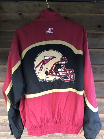 RARE 90s FSU Florida State WINDBREAKER Seminoles Sz m Logo Athletic Jacket Cover