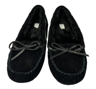 Zapatillas forradas de piel negra para mujer talla 6 estrellas por encima de gamuza genuina  Foto 1 de 4