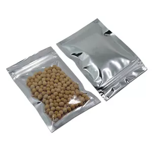 Rivendibile per sacchetti in lamina cerniera alluminio lamina pacchetto Mylar argento trasparente - Foto 1 di 6