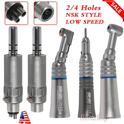 NSK Style Dental Slow Low Speed Handpiece Straight Contra Angle Air Motor 2/4 H - Image 1 of 4