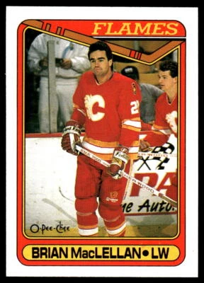 1990-91 O-Pee-Chee #286 Brian MacLellan Calgary Flames Hockey Card - Image 1 of 2