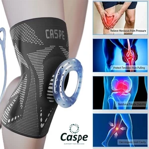 Knee Brace Compression Sleeve Support Joint Pain Arthritis Relief For Sport Gym - Picture 1 of 17