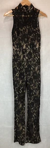 Mono Pretty Little Thing Negro Zayan Premium Encaje Pierna Ancha Reino Unido 8 Nuevo con etiquetas A91 - Imagen 1 de 11