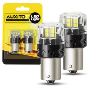 2x AUXITO 1156 LED Reverse Light Canbus Backup Bulb 6500K White Parking DRL Lamp - Picture 1 of 9