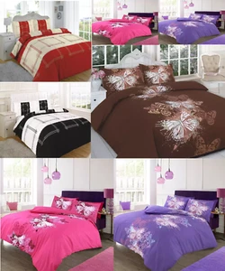 Printed Duvet Covers Set Reversible Quilt Bedding Pillowcase Single Double King - Picture 1 of 11