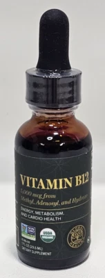 Vitamin B12 5000 mcg 3-in-1 Organic Liquid Vitamin 30-Day Supply 1 oz Sealed - Image 1 of 3
