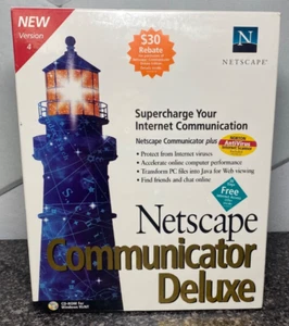NEW Vintage NETSCAPE Communicator Deluxe Software cdrom Win95 SEALED 1997 - Picture 1 of 3