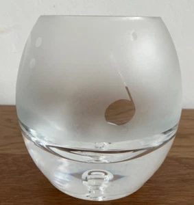 Four Hands Artists Etched Glass Vase with Music Notations Ideal for LED Tealight - Picture 1 of 7