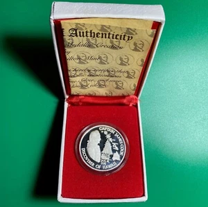 HAWAII 1977 CAPTAIN COOK KING KAMEHAMEHA SILVER PROOF MEDAL #248 BOX+COA 2M-64 - Picture 1 of 16