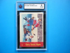 1955/56 PARKHURST HOCKEY CARD #76 FLOYD CURRY HARRY LUMLEY IA KSA 6 PARKIE GL - Picture 1 of 2