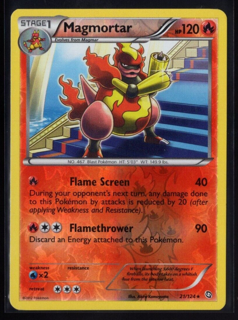 Magmortar 21/124 Reverse Holo Rare Dragons Exalted Pokemon TCG LP/NM