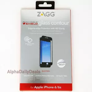 ZAGG InvisibleShield Glass Black Contour Screen Protector Apple iPhone 6 6S - Picture 1 of 2