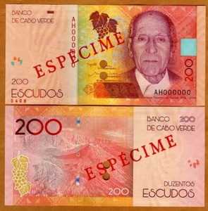 SPECIMEN Cape Verde, 200 Escudos, 2019 (2021), P-New, UNC redesigned on paper - Picture 1 of 1