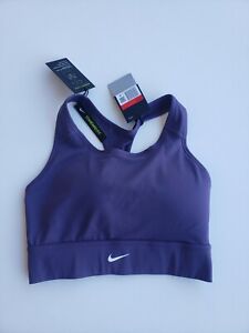 Womens Nike Swoosh Bra Racerback Purple Size Large New NWT
