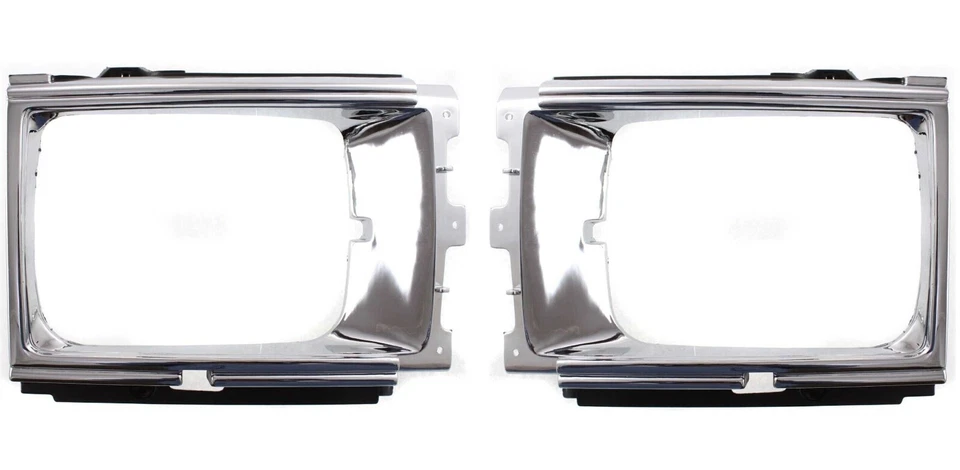New Headlight Door Bezel Set (LH+RH) for 1984-1986 Toyota Pickup 2/4WD Chrome - Image 1 of 1