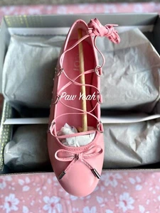 Koi Pink Violetta Lace Up Ballet Flats Size 7 Dolls Kill Shoes NEW SHIPS FAST - Picture 1 of 6