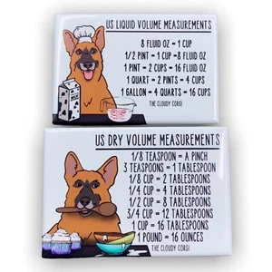 Belgian Malinois Dog Measuring Chart Magnet Set Kitchen Baking and Cooking Guide - Picture 1 of 12