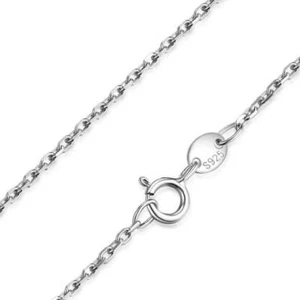 Link Chain Necklace - 925 Sterling Silver - Womens Trace Chain - Picture 1 of 2