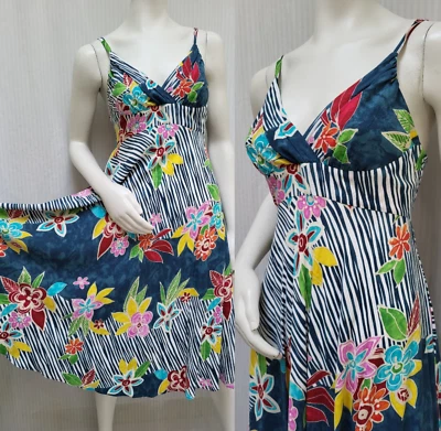 Vintage JAMS WORLD Multicolor Tropical Floral Midi Sun Dress - Size M - EUC - Image 1 of 4
