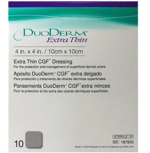 Duoderm 187955 Extra Thin CGF Dressing 10 X 10 cm / 4 X 4 in ( 10 Pack )Genuine  - Image 1 of 1