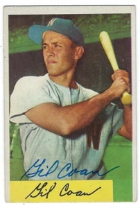 Handsignierte GIL COAN Washington Senators 1954 Bowman Karte #40 - COA - Bild 1 von 1