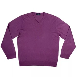 Men's Acrylic Knit V Neck Jumper Purple - Size XL 44-46 In Chest Blue Harbour - Bild 1 von 8