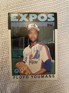 FLOYD YOUMANS 1986 TOPPS AUTOGRAPHED SIGNED AUTO BASEBALL CARD EXPOS 732 - Picture 1 of 1