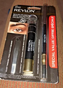 Vintage Revlon Colorstay Brow Crayon Dark Brown KIT 315 215 Pencil Tweezers 2017 - Picture 1 of 5